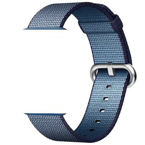 Curea iUni compatibila cu Apple Watch 1/2/3/4/5/6/7, 44mm, Nylon, Woven Strap, Midnight Blue