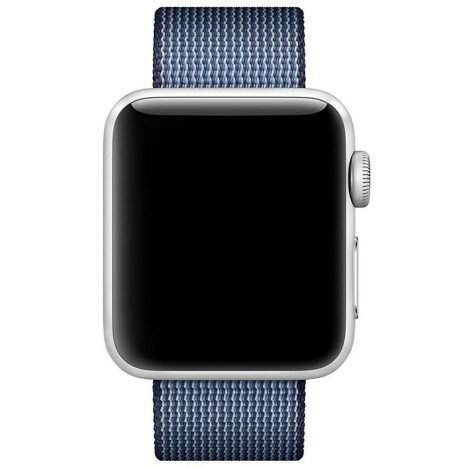 Curea iUni compatibila cu Apple Watch 1/2/3/4/5/6/7, 44mm, Nylon, Woven Strap, Midnight Blue