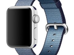 Curea iUni compatibila cu Apple Watch 1/2/3/4/5/6/7, 44mm, Nylon, Woven Strap, Midnight Blue